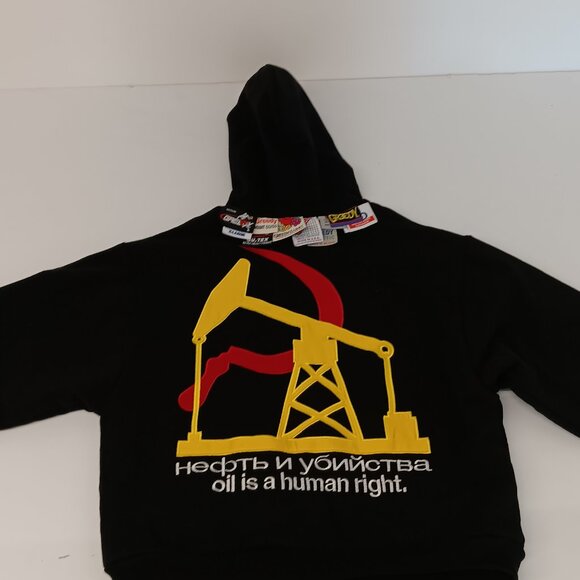 MURD333R.FM x GREEDY UNIT DOUBLE LAYERED BLACK HOODIE - MED - Picture 3 of 12